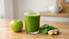 Zelené smoothie z jablka, špenátu a zázvoru: rychlá snídaně, která vás probere
